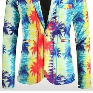 Tropical Print Men's Blazer